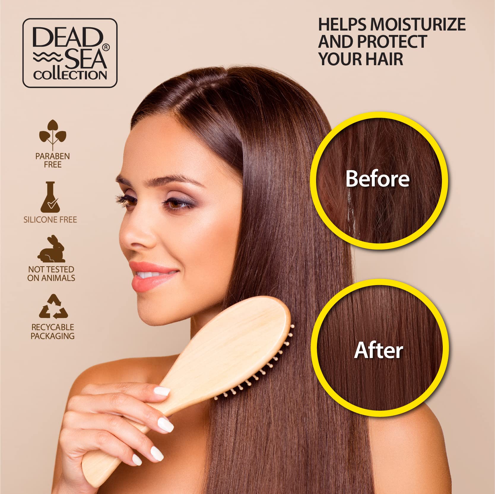 Dead Sea Collection Shampoo and Conditioner Set with Coconut Oil – Hydrating Softening Hair Products with Dead Sea Minerals for All Hair Types – Set of 2 Bottles (33.8 & 30.6 Fl. Oz.)